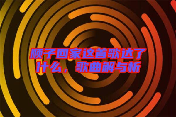 順子回家這首歌達(dá)了什么，歌曲解與析