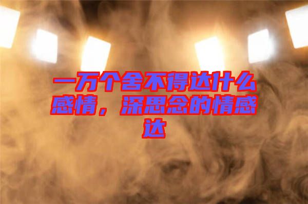 一萬個舍不得達(dá)什么感情，深思念的情感達(dá)
