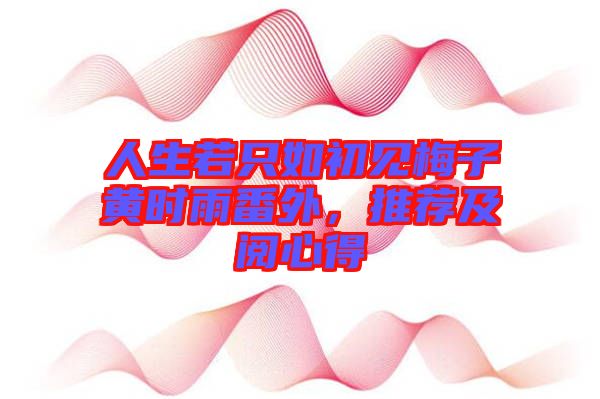 人生若只如初見梅子黃時(shí)雨番外，推薦及閱心得
