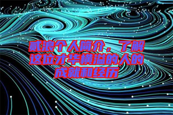 貳浪個人簡介，了解這位才華橫溢的人的成就和經歷