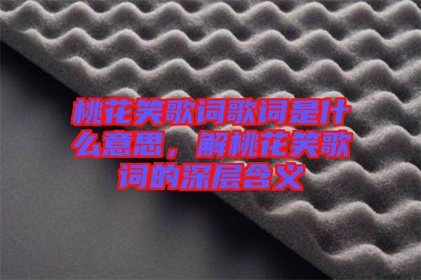 桃花笑歌詞歌詞是什么意思，解桃花笑歌詞的深層含義