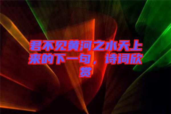 君不見黃河之水天上來的下一句，詩詞欣賞
