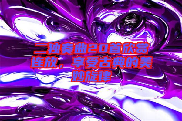 二獨奏曲20首欣賞連放，享受古典的美妙旋律