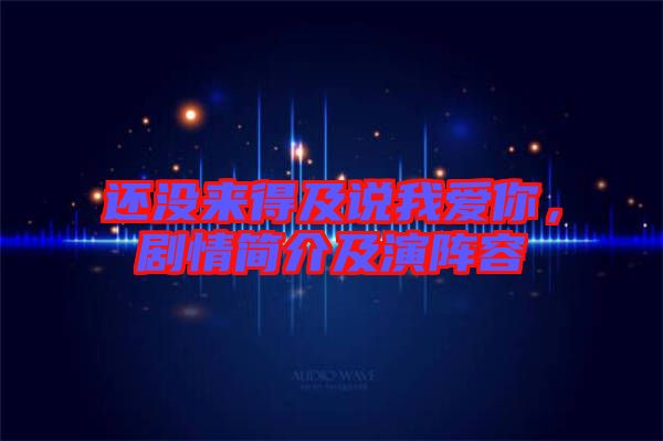 還沒來得及說我愛你，劇情簡介及演陣容