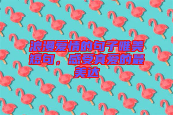 浪漫愛情的句子唯美短句，感受真愛的最美達
