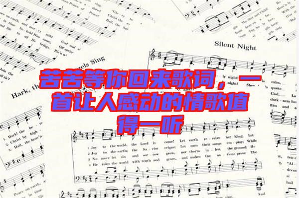 苦苦等你回來歌詞，一首讓人感動(dòng)的情歌值得一聽