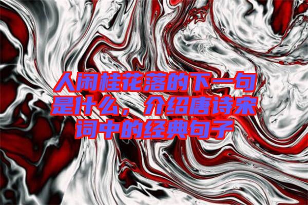 人閑桂花落的下一句是什么，介紹唐詩(shī)宋詞中的經(jīng)典句子