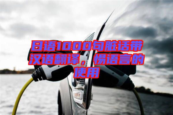 日語1000句臟話帶漢語翻譯，惕語言的使用