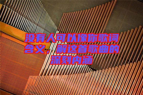 沒有人可以像你歌詞含義，解這首歌曲的深刻內(nèi)涵
