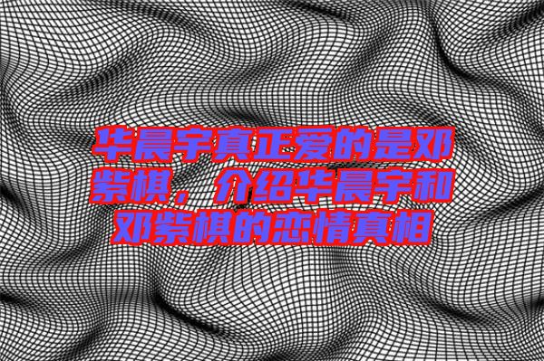 華晨宇真正愛的是鄧紫棋，介紹華晨宇和鄧紫棋的戀情真相