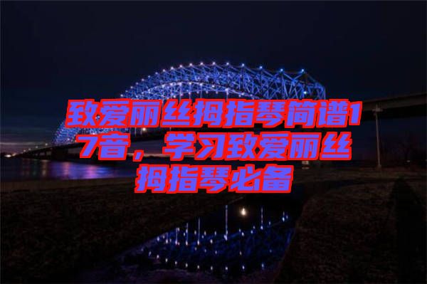 致愛麗絲拇指琴簡譜17音，學(xué)習(xí)致愛麗絲拇指琴必備