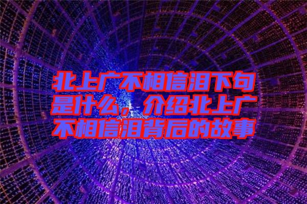 北上廣不相信淚下句是什么，介紹北上廣不相信淚背后的故事