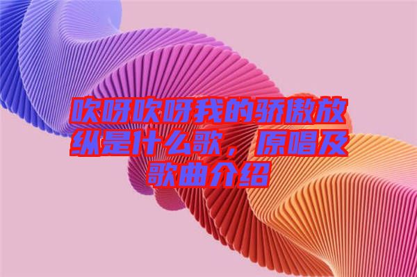 吹呀吹呀我的驕傲放縱是什么歌，原唱及歌曲介紹
