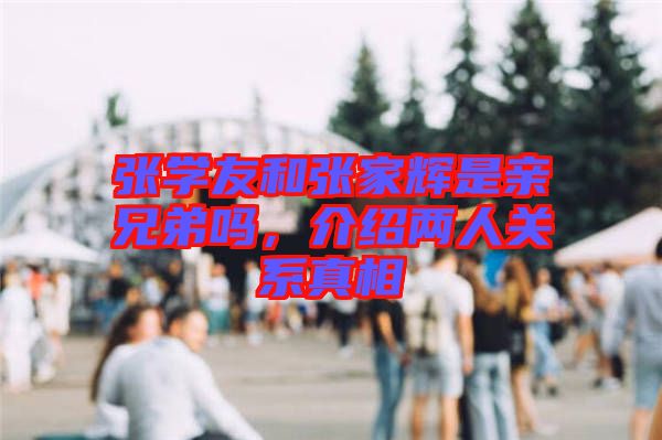 張學(xué)友和張家輝是親兄弟嗎，介紹兩人關(guān)系真相