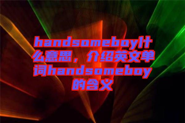 handsomeboy什么意思，介紹英文單詞handsomeboy的含義