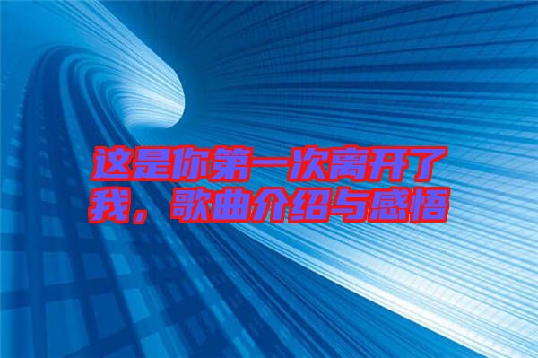這是你第一次離開(kāi)了我，歌曲介紹與感悟