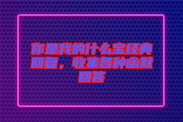 你是我的什么寶經(jīng)典回復(fù)，收集各種幽默回答