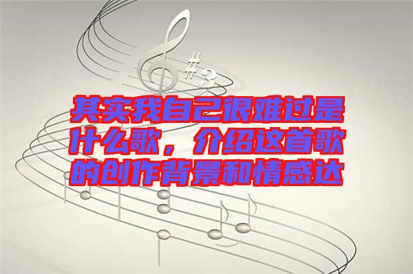 其實我自己很難過是什么歌，介紹這首歌的創(chuàng)作背景和情感達