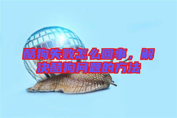 酷狗失敗怎么回事，解決酷狗問題的方法