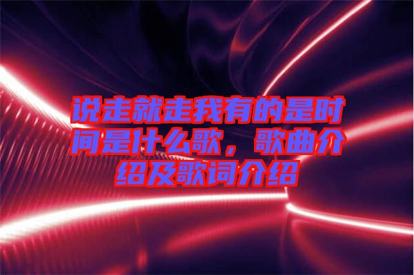 說(shuō)走就走我有的是時(shí)間是什么歌，歌曲介紹及歌詞介紹
