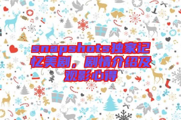snapshots獨(dú)家記憶美劇，劇情介紹及觀(guān)影心得