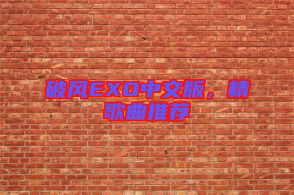破風(fēng)EXO中文版，精歌曲推薦