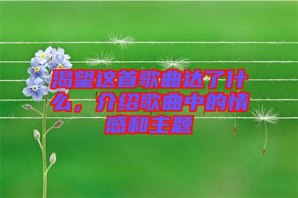 渴望這首歌曲達了什么，介紹歌曲中的情感和主題