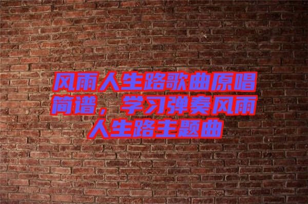 風(fēng)雨人生路歌曲原唱簡(jiǎn)譜，學(xué)習(xí)彈奏風(fēng)雨人生路主題曲