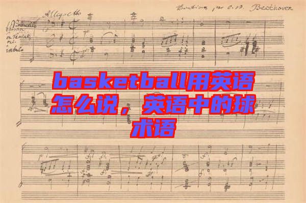 basketball用英語怎么說，英語中的球術(shù)語