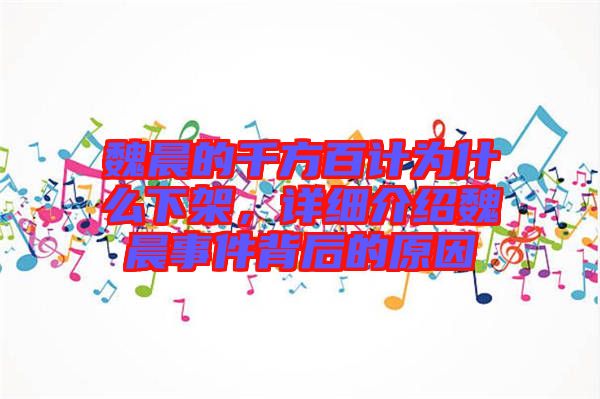 魏晨的千方百計(jì)為什么下架，詳細(xì)介紹魏晨事件背后的原因