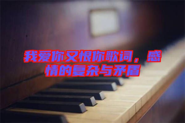我愛你又恨你歌詞，感情的復雜與矛盾