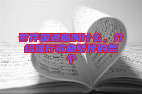 夢伴國語版叫什么，介紹流行歌曲夢伴的各個