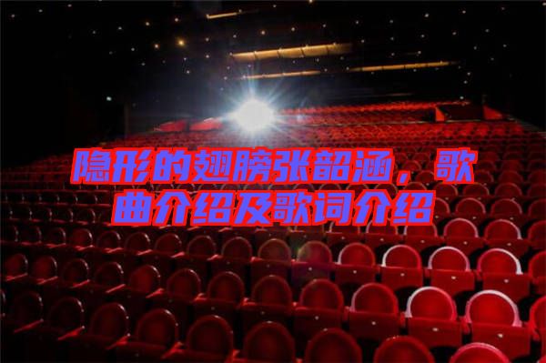 隱形的翅膀張韶涵，歌曲介紹及歌詞介紹