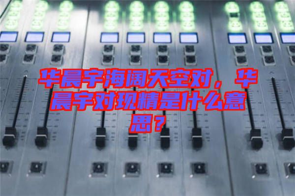 華晨宇海闊天空對，華晨宇對現(xiàn)精是什么意思？