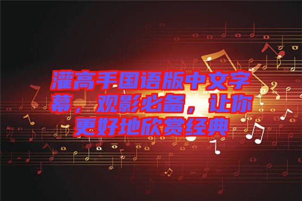 灌高手國(guó)語(yǔ)版中文字幕，觀影必備，讓你更好地欣賞經(jīng)典