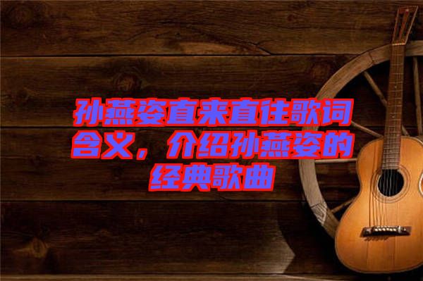 孫燕姿直來(lái)直往歌詞含義，介紹孫燕姿的經(jīng)典歌曲