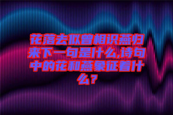 花落去似曾相識燕歸來下一句是什么,詩句中的花和燕象征著什么？