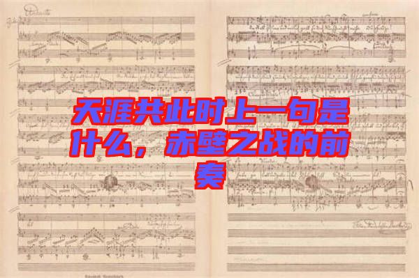 天涯共此時上一句是什么，赤壁之戰(zhàn)的前奏