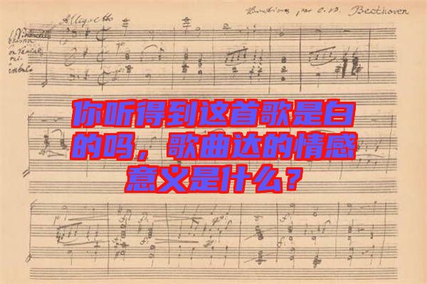 你聽得到這首歌是白的嗎，歌曲達(dá)的情感意義是什么？