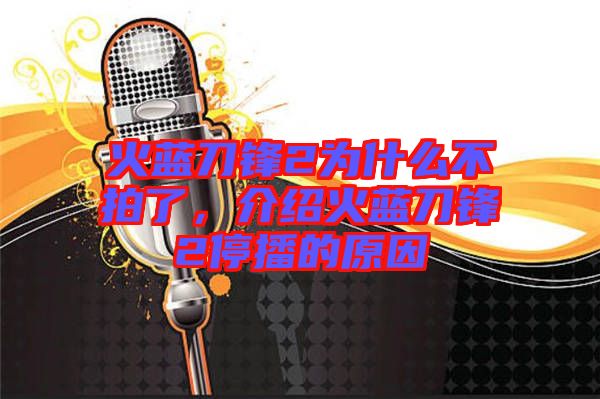 火藍(lán)刀鋒2為什么不拍了，介紹火藍(lán)刀鋒2停播的原因
