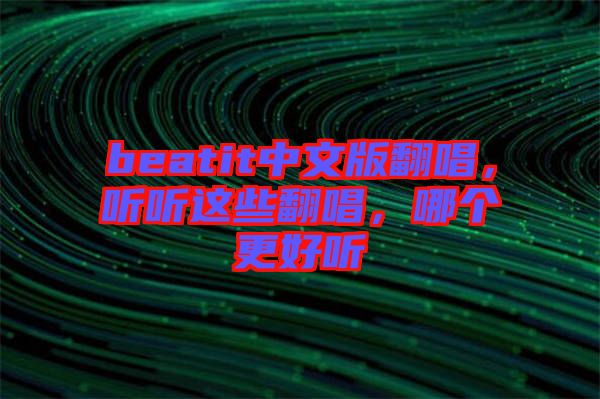 beatit中文版翻唱，聽聽這些翻唱，哪個更好聽