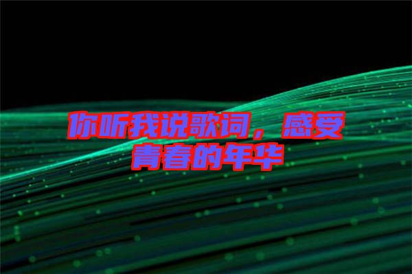 你聽我說歌詞，感受青春的年華
