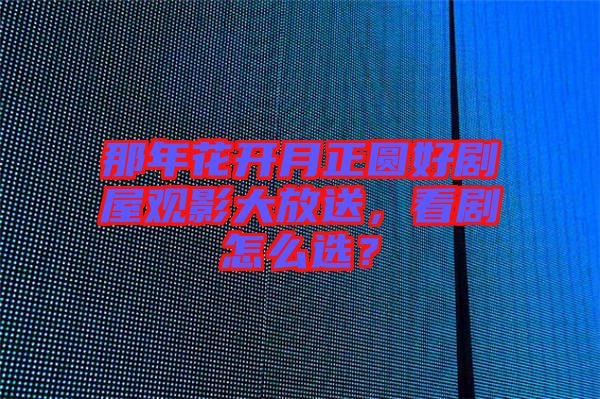 那年花開月正圓好劇屋觀影大放送，看劇怎么選？