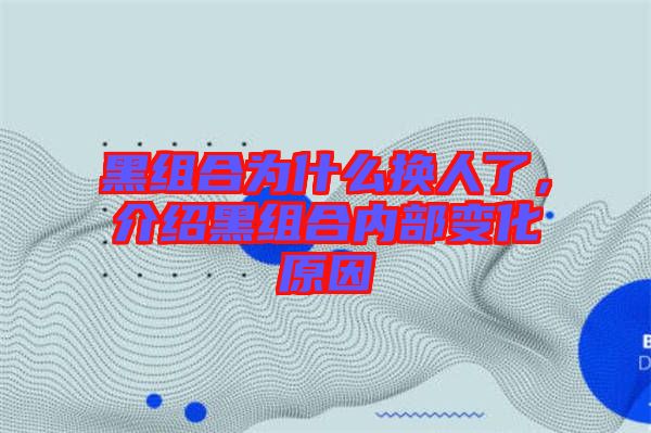 黑組合為什么換人了，介紹黑組合內(nèi)部變化原因