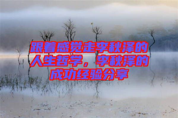跟著感覺走李秋澤的人生哲學，李秋澤的成功經(jīng)驗分享