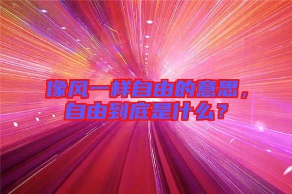 像風(fēng)一樣自由的意思，自由到底是什么？