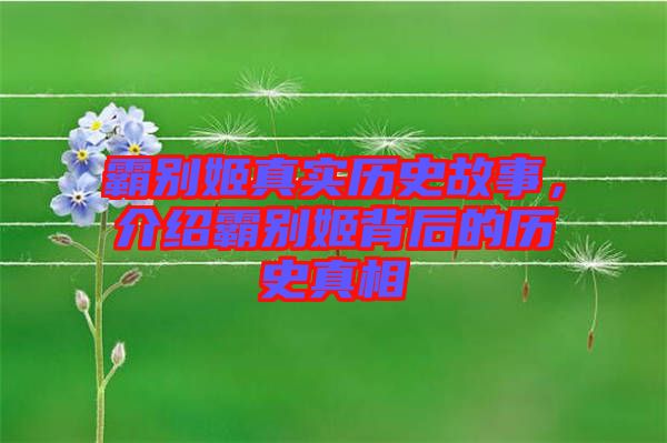 霸別姬真實歷史故事，介紹霸別姬背后的歷史真相