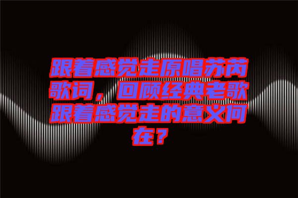 跟著感覺走原唱蘇芮歌詞，回顧經(jīng)典老歌跟著感覺走的意義何在？