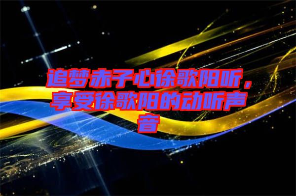 追夢(mèng)赤子心徐歌陽聽，享受徐歌陽的動(dòng)聽聲音